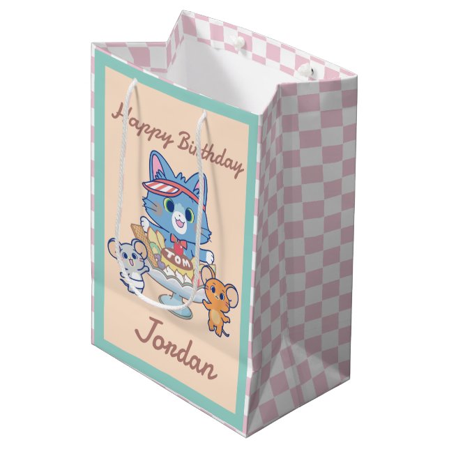 Anime Tom, Jerry und Tuffy Dessert Parlor Mittlere Geschenktüte (Vorderseite Schrägansicht)