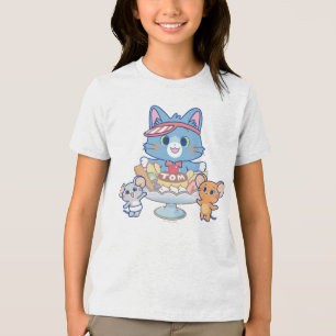 Anime Tom, Jerry und Tuffy Dessert Parlor Tri-Blend Shirt