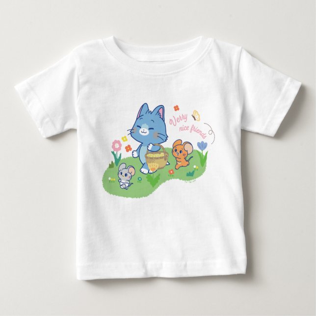 Anime Tom, Jerry und Tuffy Picnic Baby T-shirt (Vorderseite)