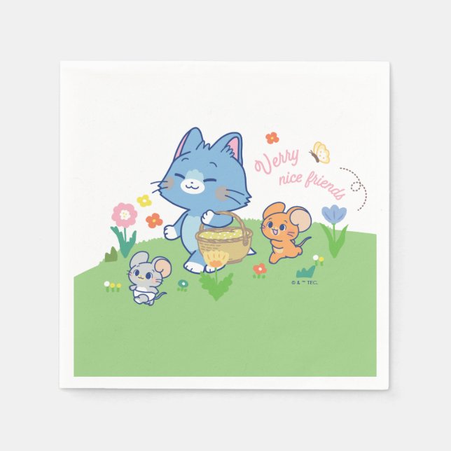 Anime Tom, Jerry und Tuffy Picnic Serviette (Vorderseite)