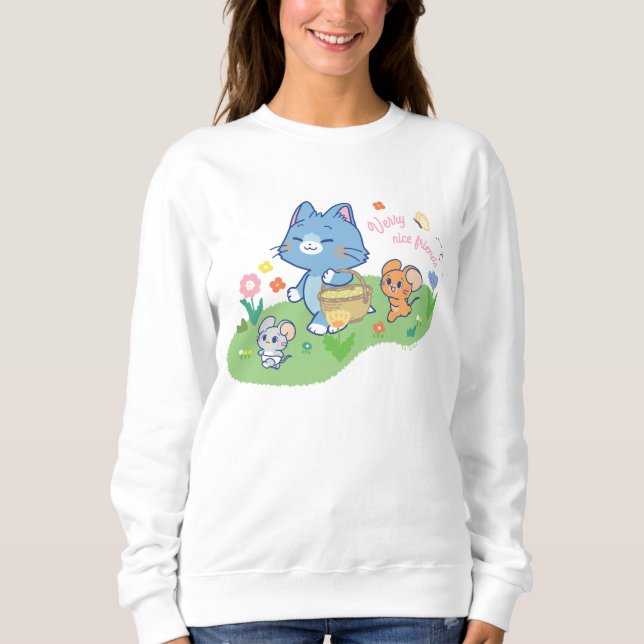 Anime Tom, Jerry und Tuffy Picnic Sweatshirt (Vorderseite)