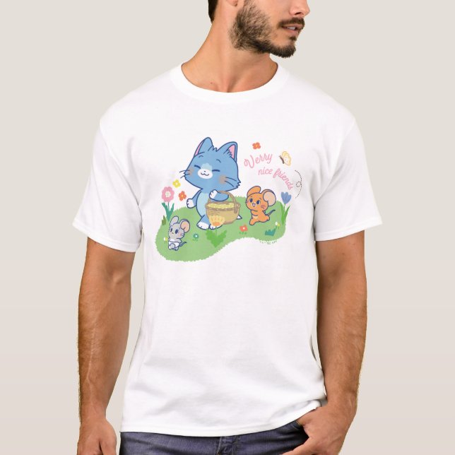 Anime Tom, Jerry und Tuffy Picnic T-Shirt (Vorderseite)