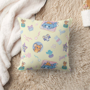 Anime Tom, Jerry und Tuffy Playtime Pattern Kissen