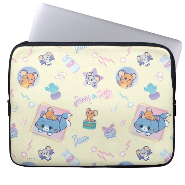 Anime Tom, Jerry und Tuffy Playtime Pattern Laptopschutzhülle (Vorderseite)