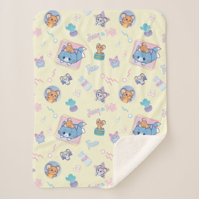 Anime Tom, Jerry und Tuffy Playtime Pattern Sherpadecke (Vorderseite)