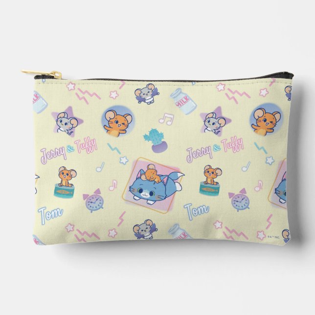 Anime Tom, Jerry und Tuffy Playtime Pattern Zubehörtasche (Vorderseite)
