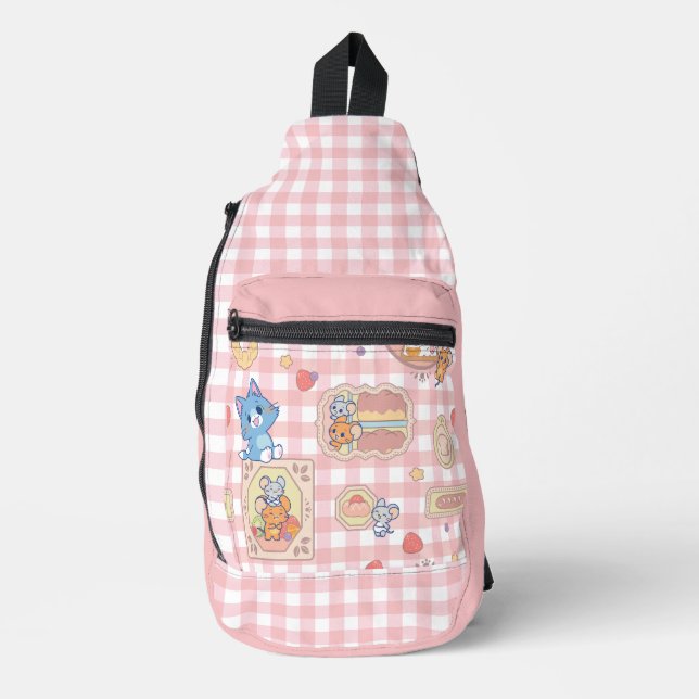 Anime Tom und Jerry Bakery Pattern Crossbody Bag (Vorderseite)
