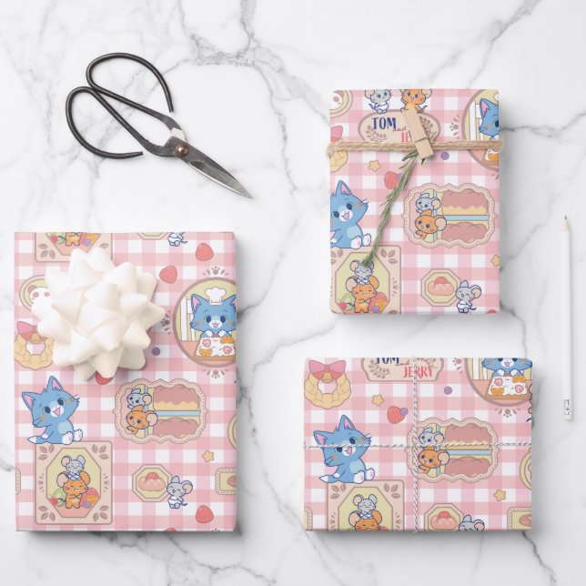 Anime Tom und Jerry Bakery Pattern Geschenkpapier Set (Vorderseite)