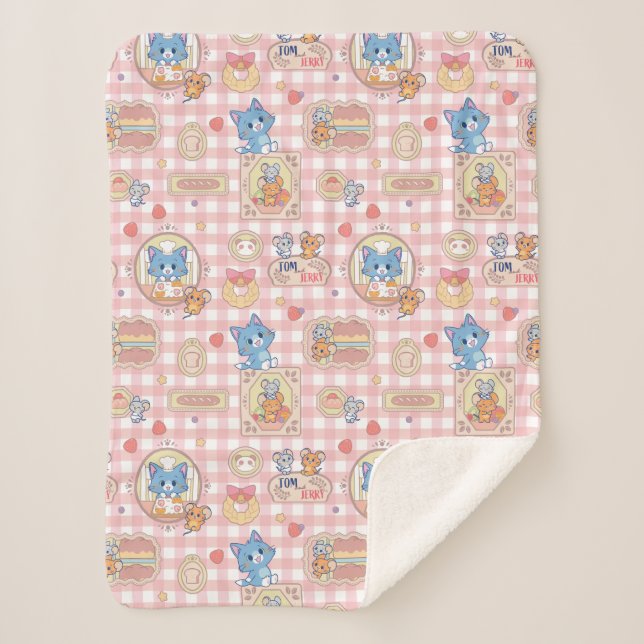 Anime Tom und Jerry Bakery Pattern Sherpadecke (Vorderseite)