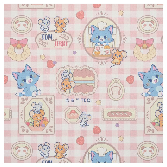 Anime Tom und Jerry Bakery Pattern Stoff (Muster)