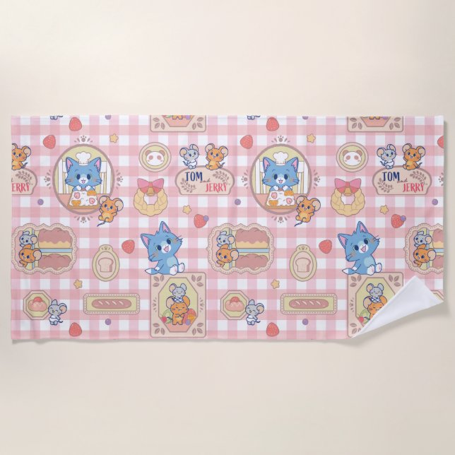 Anime Tom und Jerry Bakery Pattern Strandtuch (Vorderseite)
