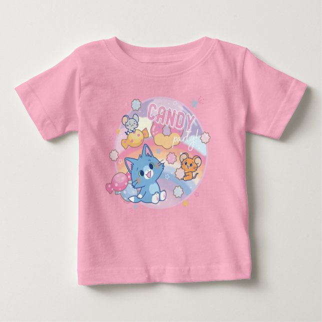 Anime Tom und Jerry Candy Party Baby T-shirt (Vorderseite)