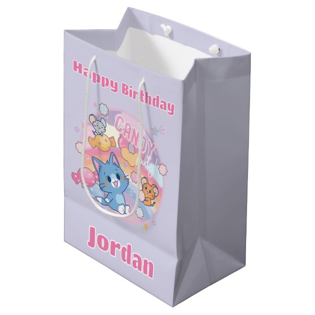 Anime Tom und Jerry Candy Party Mittlere Geschenktüte (Vorderseite Schrägansicht)