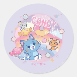 Anime Tom und Jerry Candy Party Runder Aufkleber