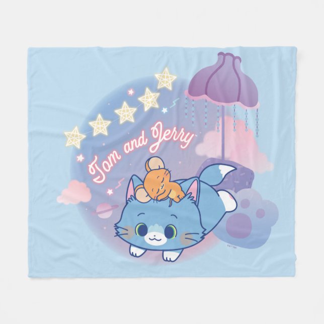 Anime Tom und Jerry Dreamy Nights Fleecedecke (Vorderseite (Horizontal))