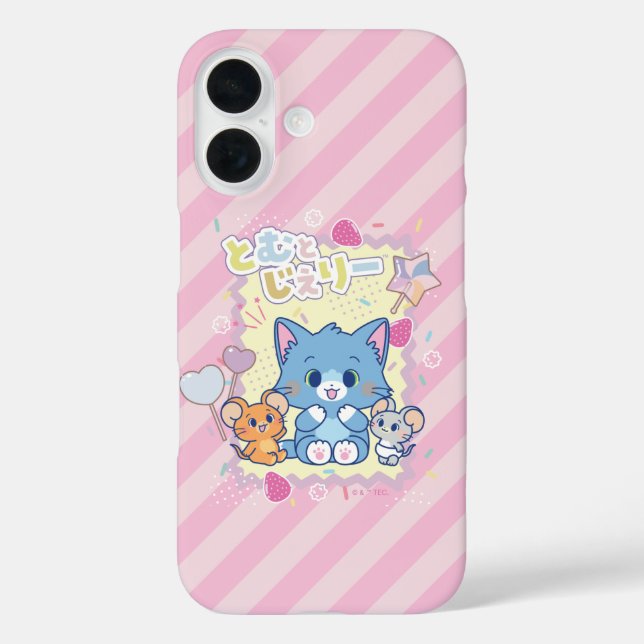 Anime Tom und Jerry Strawberry Fun Case-Mate iPhone Hülle (Rückseite)
