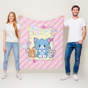 Anime Tom und Jerry Strawberry Fun Fleecedecke