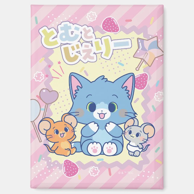 Anime Tom und Jerry Strawberry Fun Magnet (Vorderseite)