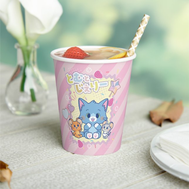 Anime Tom und Jerry Strawberry Fun Pappbecher (In Situ)