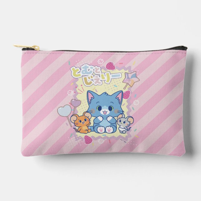 Anime Tom und Jerry Strawberry Fun Zubehörtasche (Vorderseite)