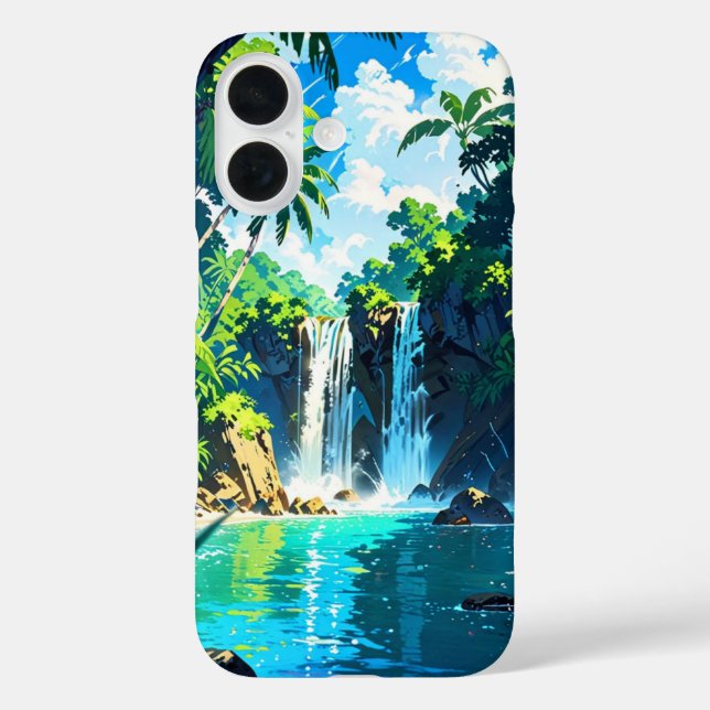 Anime Tropical Island Escape Case-Mate iPhone Hülle (Rückseite)