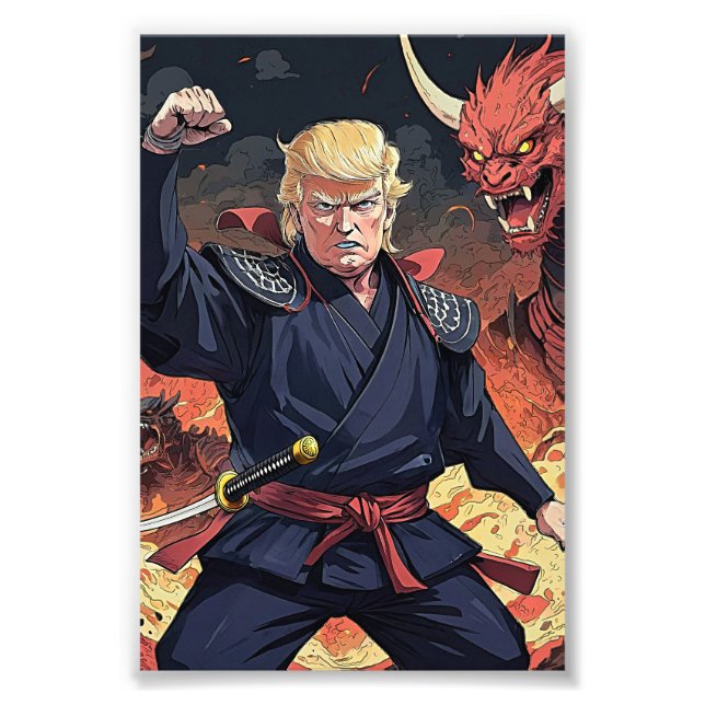 Anime Trump - Fist erhoben Fotodruck (Vorne)