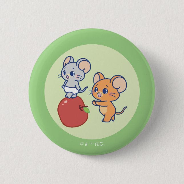 Anime Tuffy und Jerry Apple Rolling Button (Vorderseite)