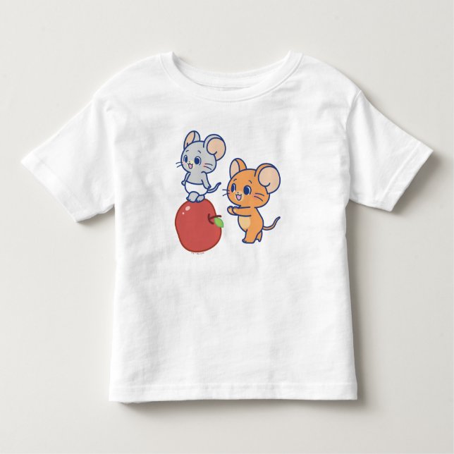 Anime Tuffy und Jerry Apple Rolling Kleinkind T-shirt (Vorderseite)