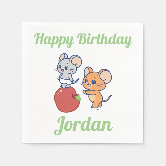 Anime Tuffy und Jerry Apple Rolling Serviette (Vorderseite)