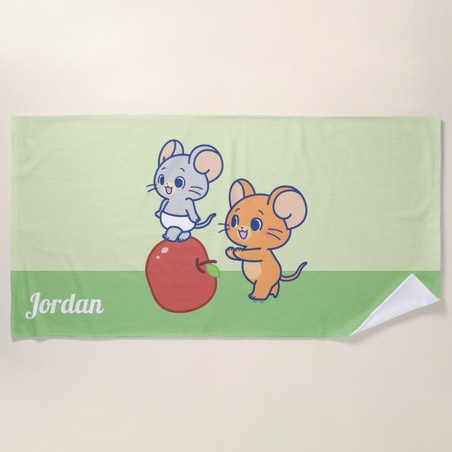 Anime Tuffy und Jerry Apple Rolling Strandtuch (Vorderseite)
