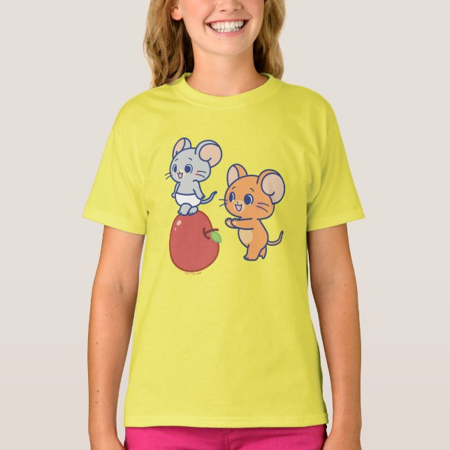 Anime Tuffy und Jerry Apple Rolling T-Shirt (Vorderseite)