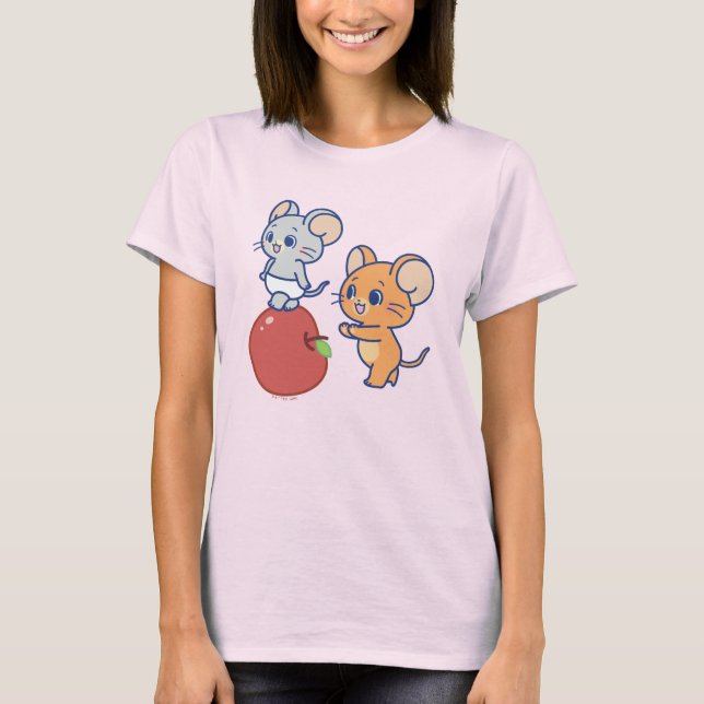Anime Tuffy und Jerry Apple Rolling T-Shirt (Vorderseite)
