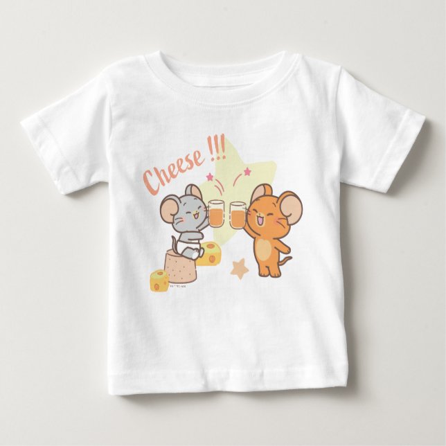 Anime Tuffy und Jerry Cheers zu Käse Baby T-shirt (Vorderseite)