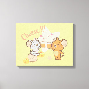 Anime Tuffy und Jerry Cheers zu Käse Leinwanddruck