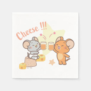 Anime Tuffy und Jerry Cheers zu Käse Serviette
