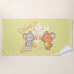Anime Tuffy und Jerry Cheers zu Käse Strandtuch