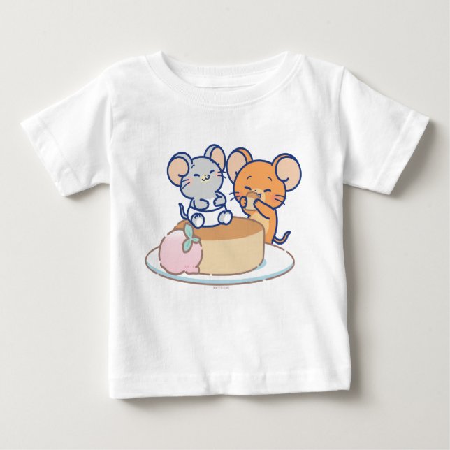 Anime Tuffy und Jerry Cheesecake Baby T-shirt (Vorderseite)
