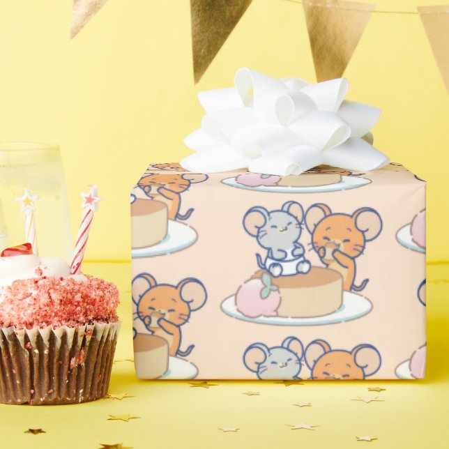 Anime Tuffy und Jerry Cheesecake Geschenkpapier (Geburtstagsparty)