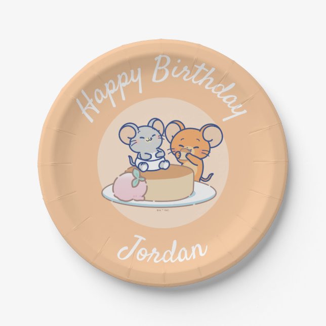 Anime Tuffy und Jerry Cheesecake Pappteller (Vorderseite)