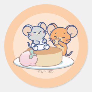 Anime Tuffy und Jerry Cheesecake Runder Aufkleber