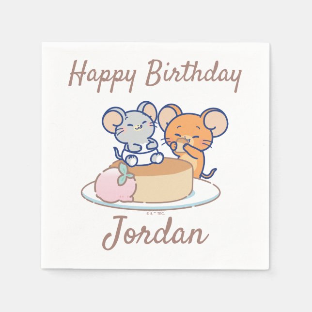 Anime Tuffy und Jerry Cheesecake Serviette (Vorderseite)