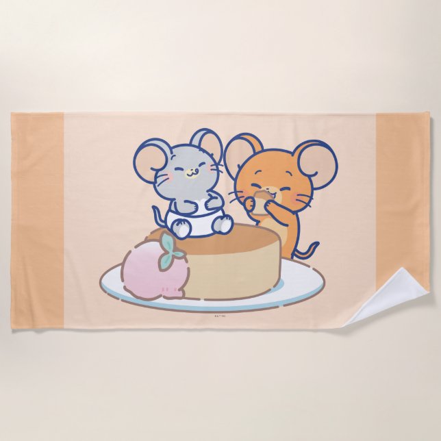Anime Tuffy und Jerry Cheesecake Strandtuch (Vorderseite)