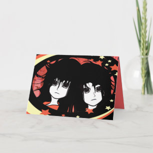 Anime Twins Feiertagskarte