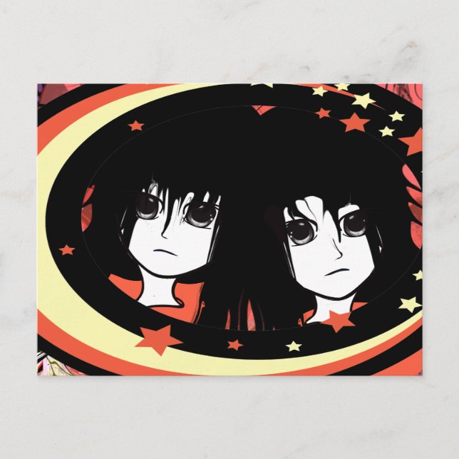 Anime Twins Postkarte (Vorderseite)