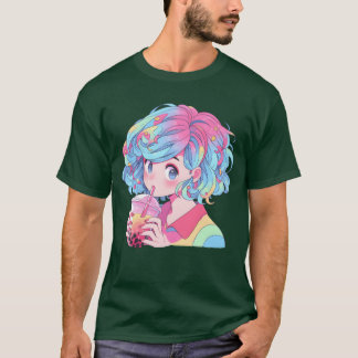 Anime und Boba Bubbleea Familie T-Shirt