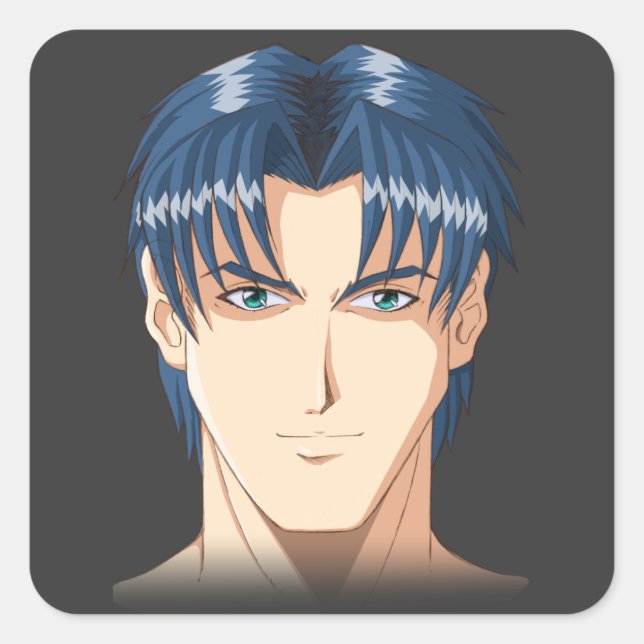Anime und Manga Faces Quadratischer Aufkleber (Vorderseite)