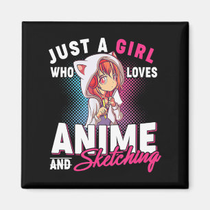 Anime und Sketching nur ein Mädchen, das mich von  Magnet