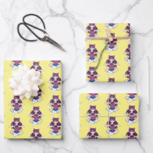 Anime Video Gamer Girl Wrapping Paper Sheet Geschenkpapier Set