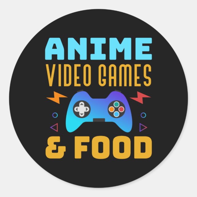 Anime, Video Games & Food | Lovely Design Runder Aufkleber (Vorderseite)