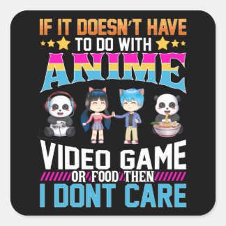 Anime Video Gaming Food Japanisch für Gaming Manga Quadratischer Aufkleber